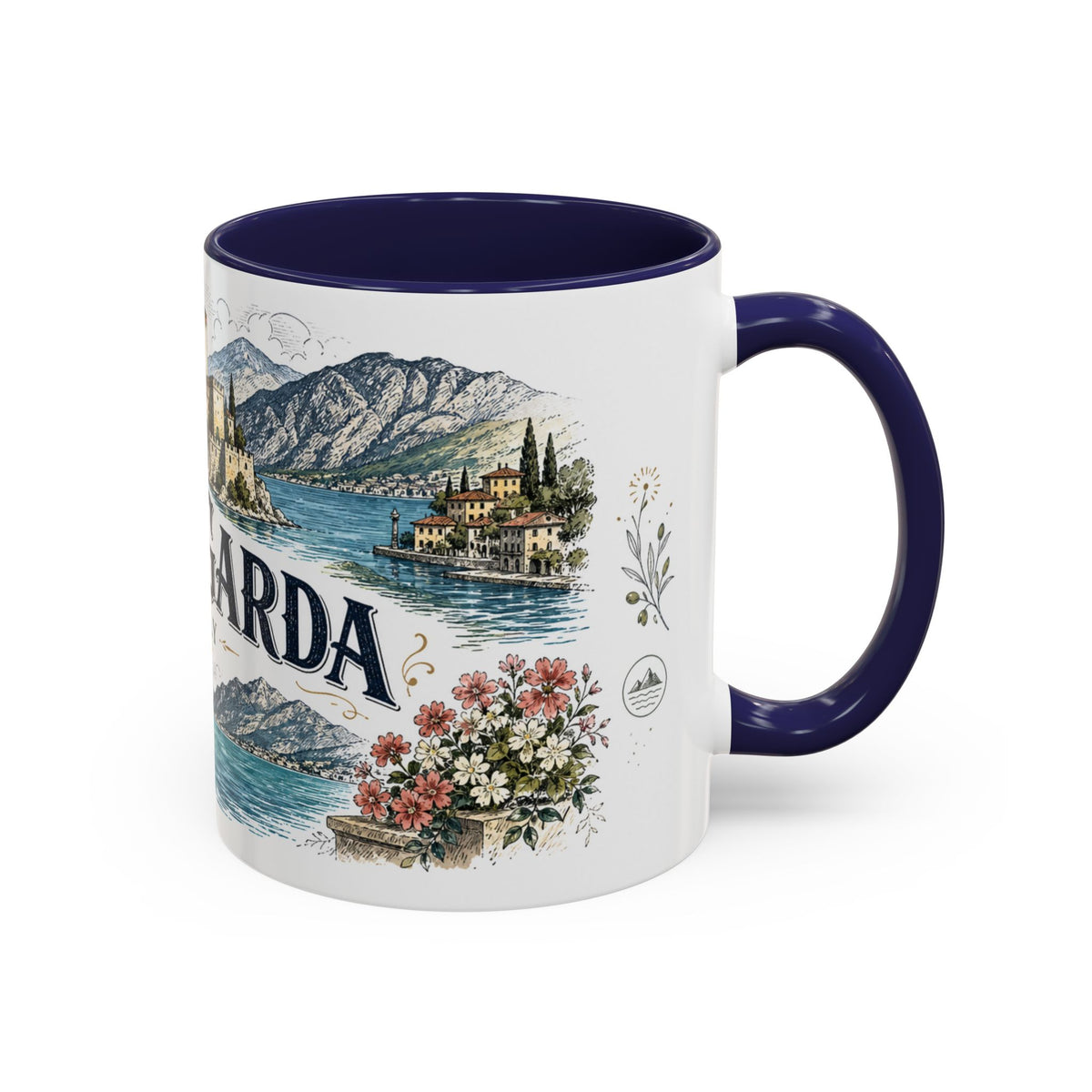 Lake Garda Mug, Italy Travel Souvenir, Bucket List Gift, Accent Ceramic Coffee Mug 11oz 15oz