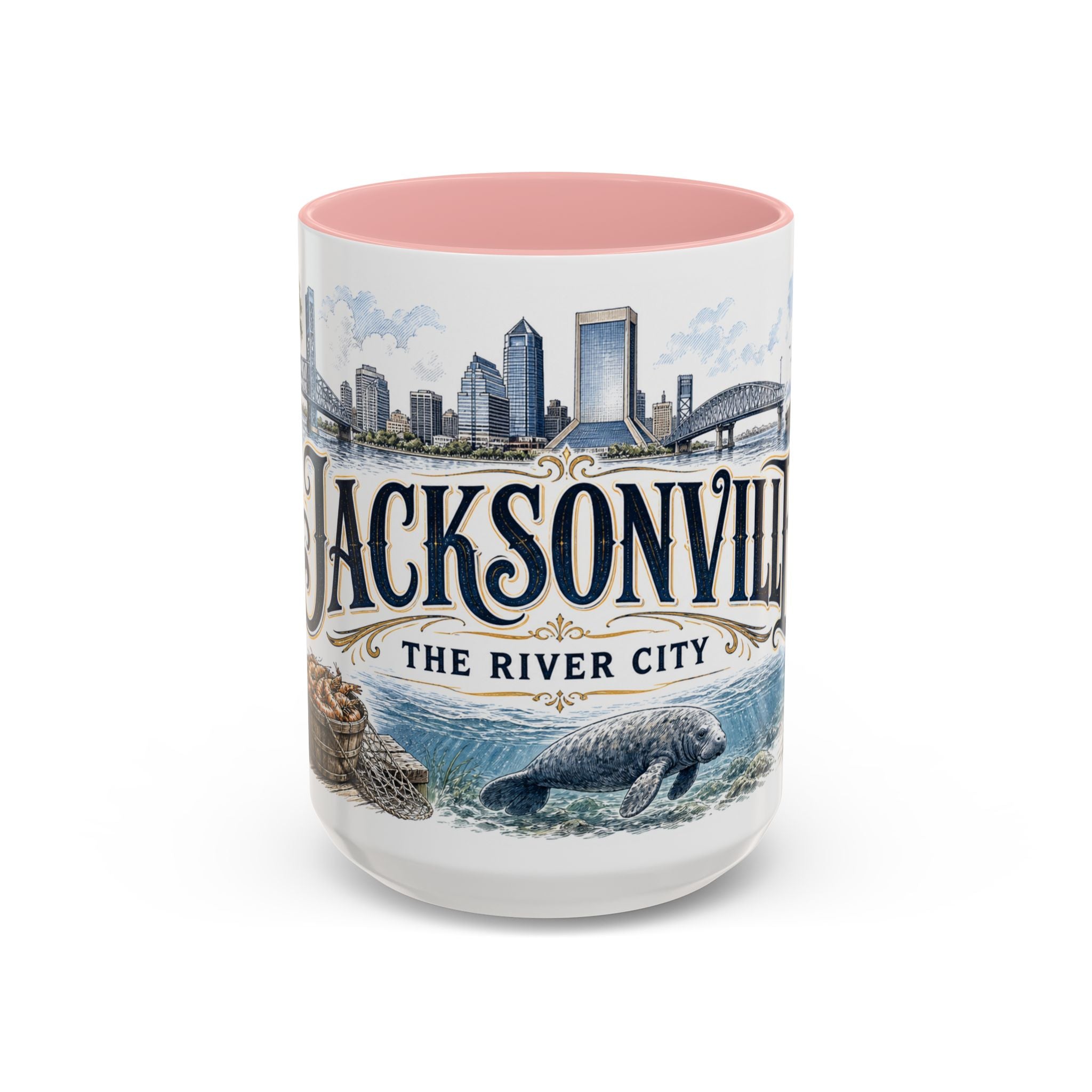 Jacksonville Coffee Mug | United States Travel Souvenir | Vintage Illustrated City Gift | 11 oz 15 oz Accent Mug