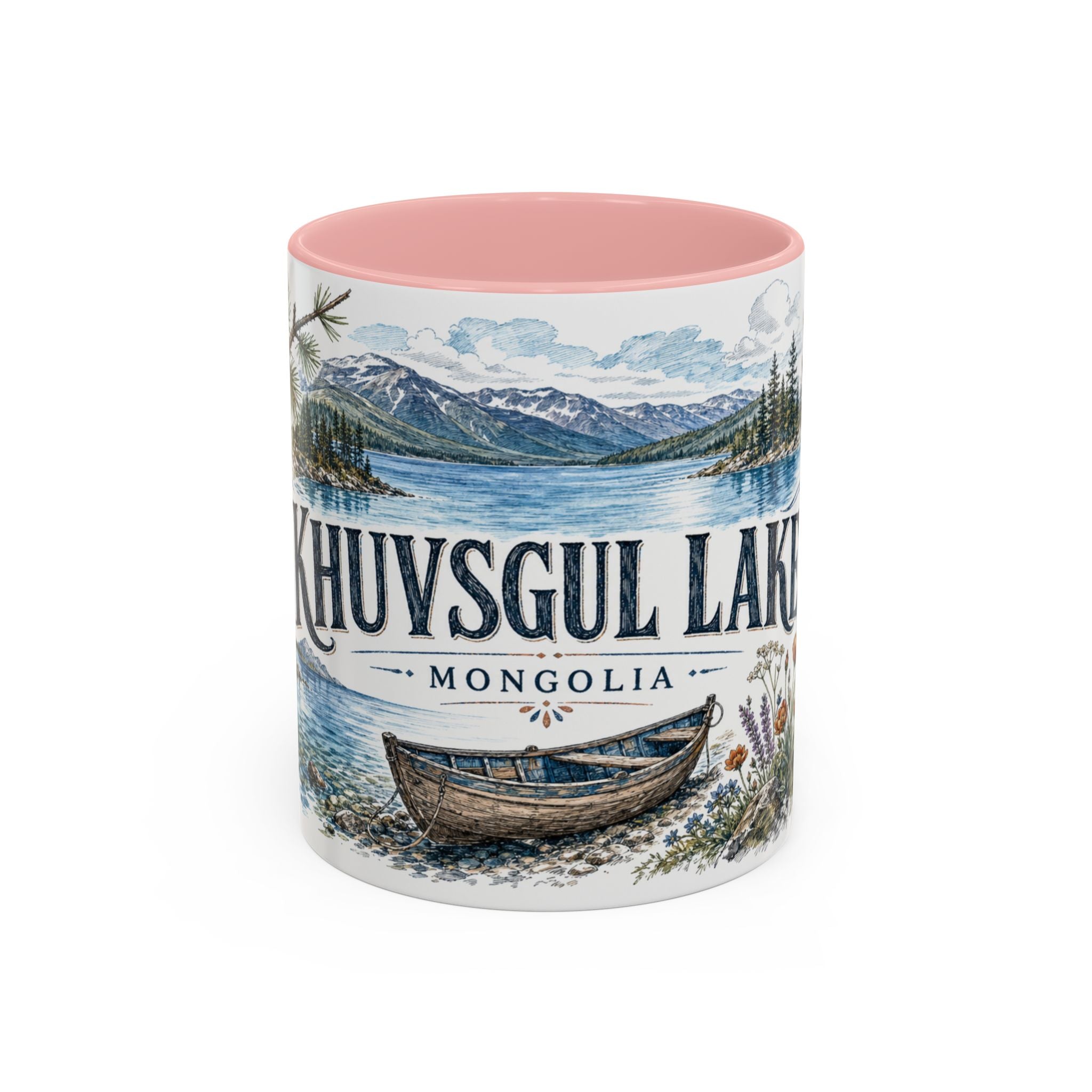 Khuvsgul Lake Mug, Mongolia Travel Souvenir, Bucket List Gift, Accent Ceramic Coffee Mug 11oz 15oz
