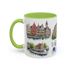 Ghent Illustrated Travel Mug | City Souvenir Accent Coffee Mug | 11oz 15oz Ceramic Cup