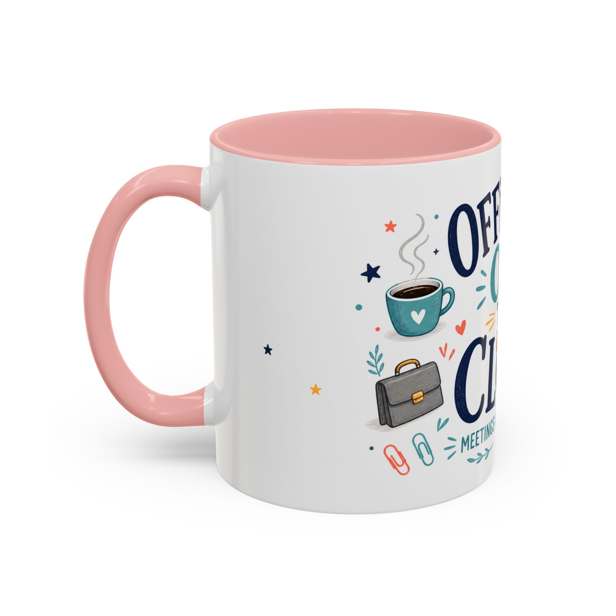 Officially Off The Clock Coffee Mug | Funny Retirement Gift | Accent Color Ceramic 11oz 15oz