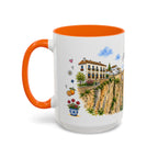 Ronda Illustrated Travel Mug | Spain Souvenir Accent Coffee Mug | 11oz 15oz Ceramic Cup