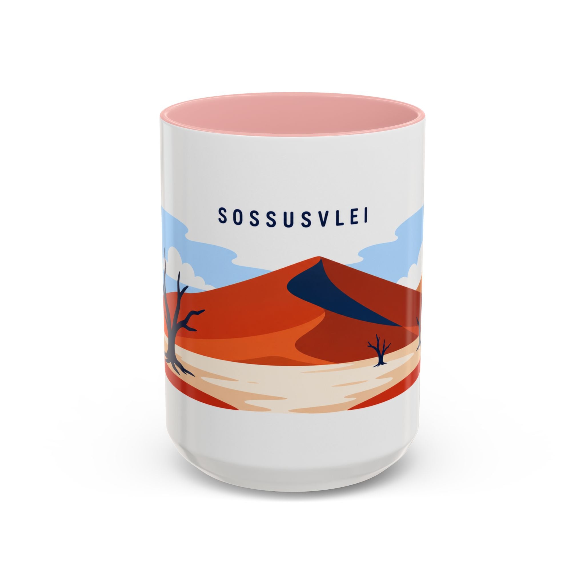 Sossusvlei Coffee Mug | Travel Destination Souvenir Gift | Accent Color Ceramic 11oz 15oz