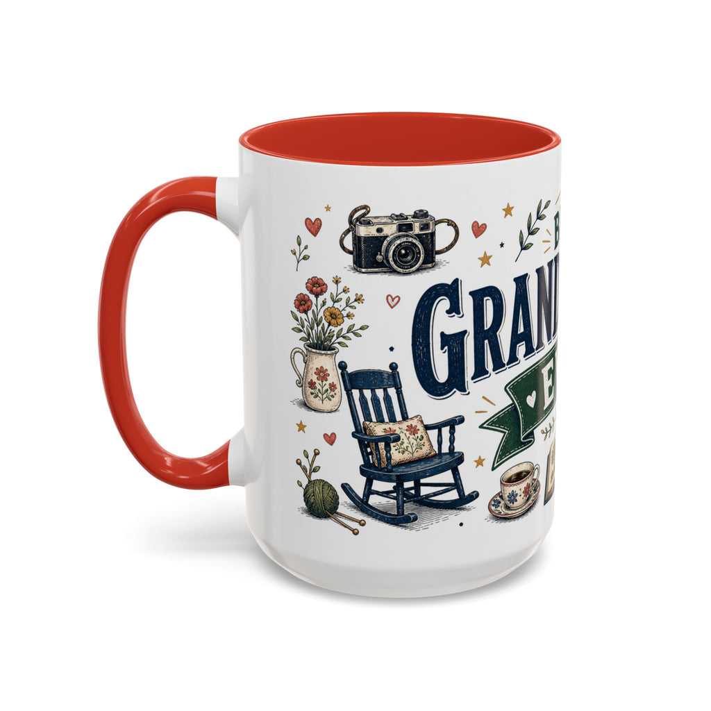 Best Grandparents Ever Coffee Mug | Gift From Grandkids | Accent Color Ceramic 11oz 15oz