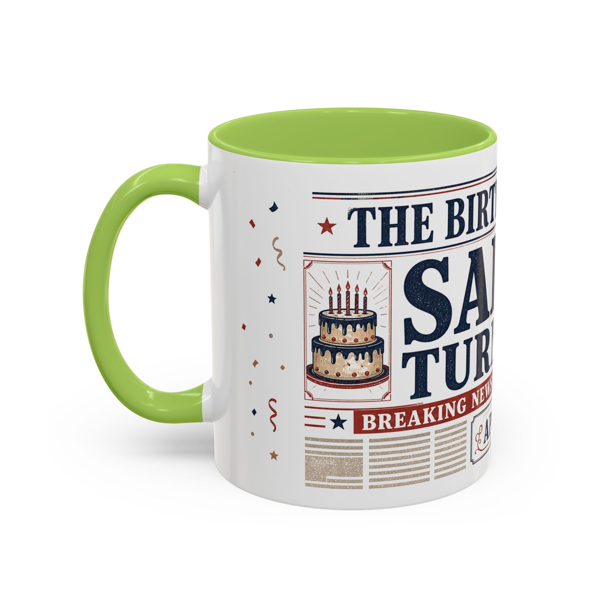 Birthday Newspaper Mug | Custom Name Age Date Gift | The Birthday Times Coffee Cup 11oz 15oz
