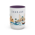 Sharjah Coffee Mug | United Arab Emirates Travel Souvenir | Porcelain Decal City Gift | 11oz 15oz Accent Mug