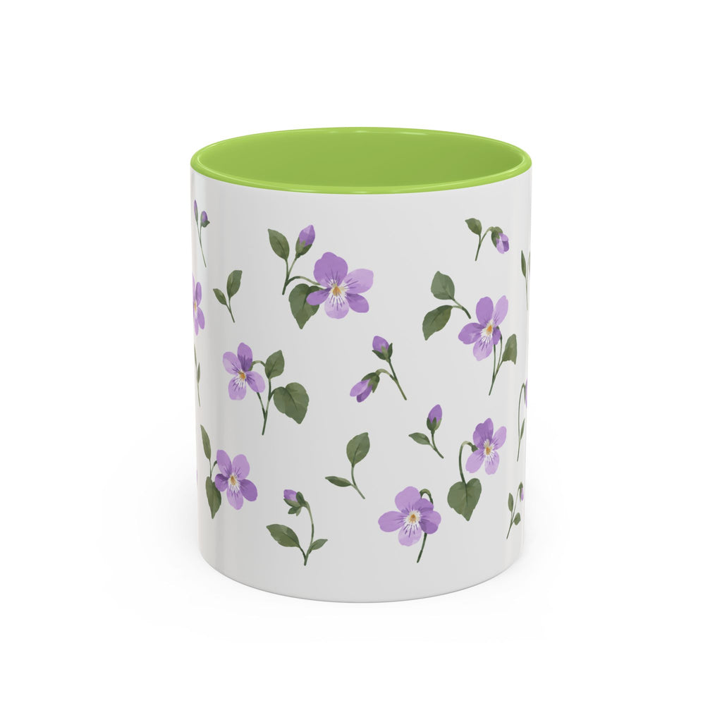 New Jersey Violet Mug, State Flower Floral Coffee Cup, 11oz Botanical Gift