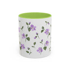 New Jersey Violet Mug, State Flower Floral Coffee Cup, 11oz Botanical Gift