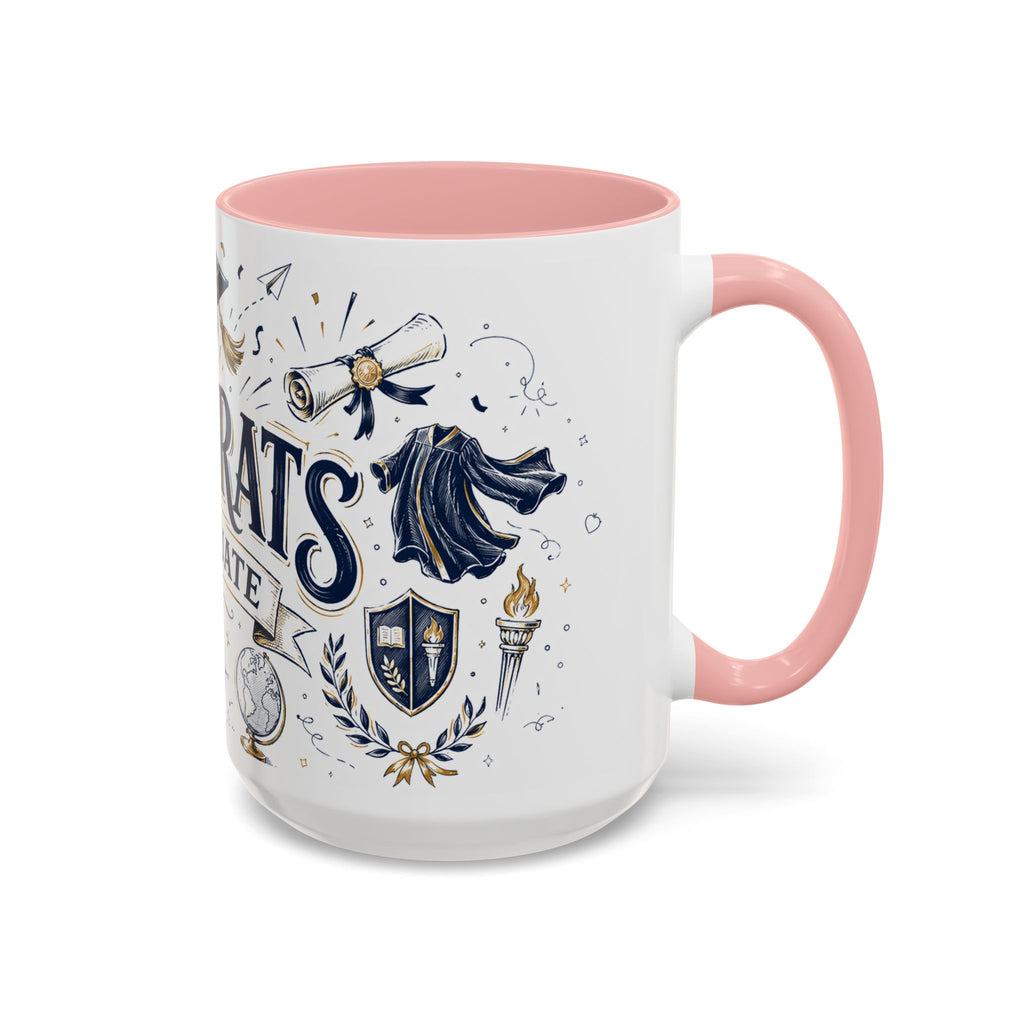 Congrats Graduate Coffee Mug | Class of 2026 Graduation Gift | Accent Color Ceramic 11oz 15oz