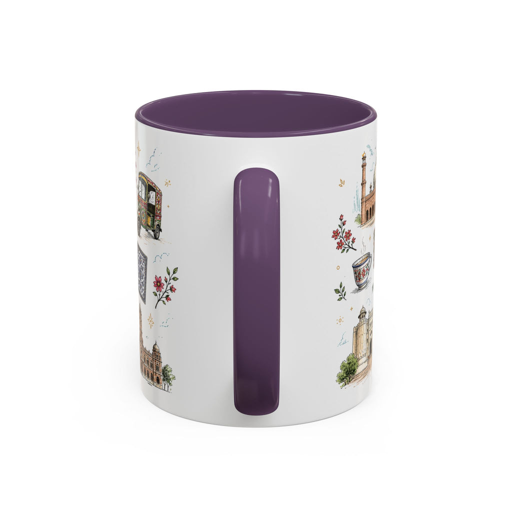 Lahore Coffee Mug | Pakistan Souvenir Travel Gift | Accent Color Ceramic 11oz 15oz