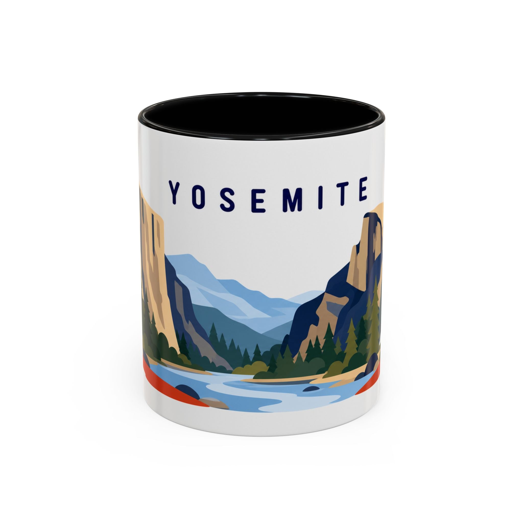 Yosemite Coffee Mug | Travel Destination Souvenir Gift | Accent Color Ceramic 11oz 15oz