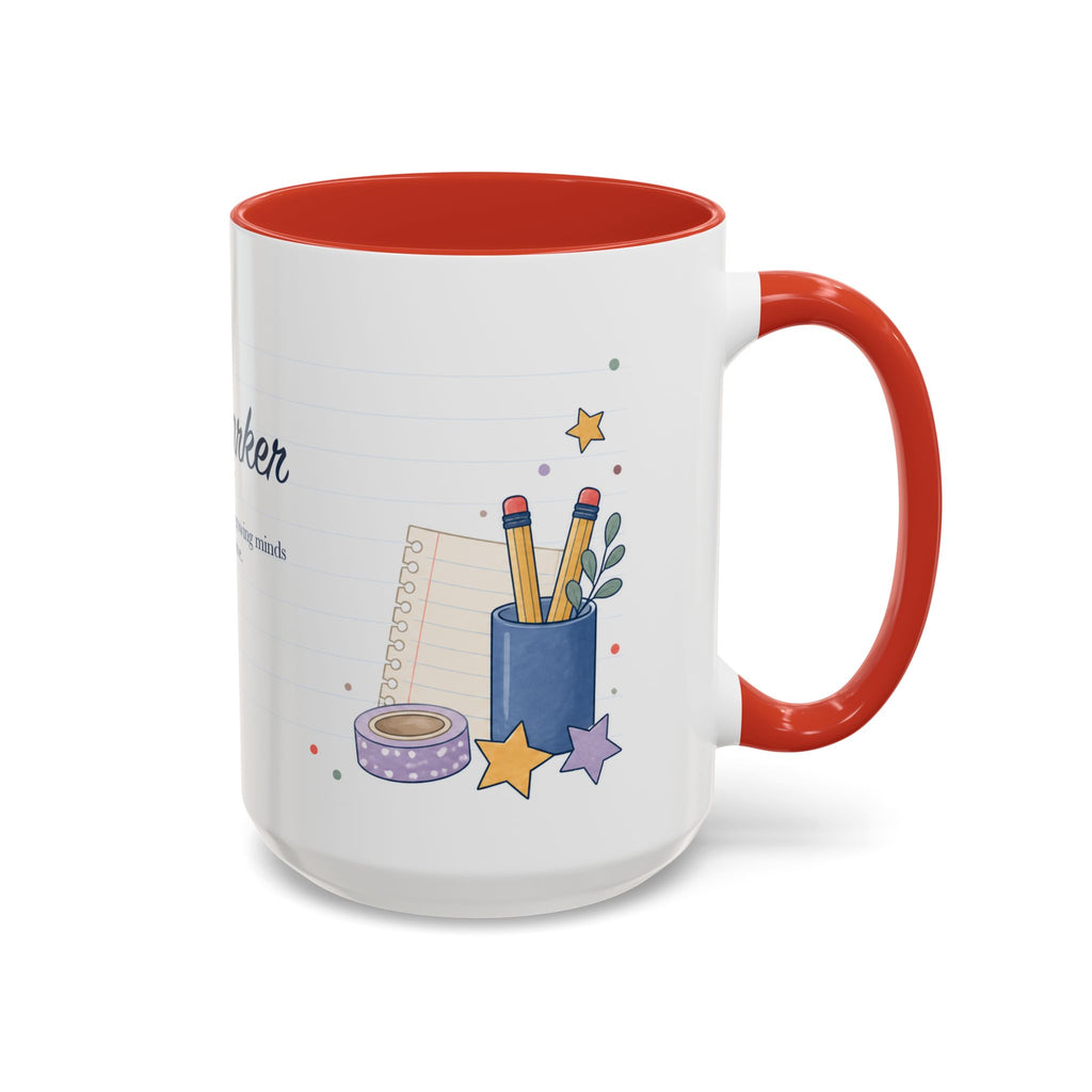 Personalized Teacher Mug | Custom Name Notebook Coffee Cup | Back to School Gift 11oz 15oz