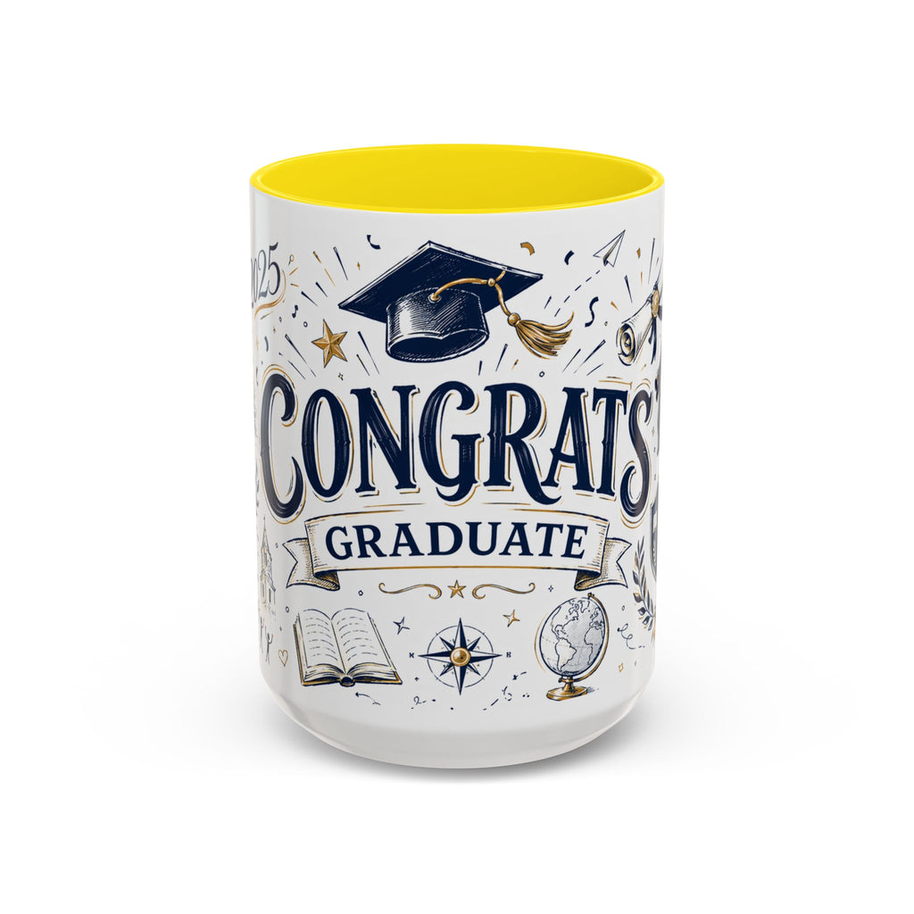 Congrats Graduate Coffee Mug | Class of 2026 Graduation Gift | Accent Color Ceramic 11oz 15oz