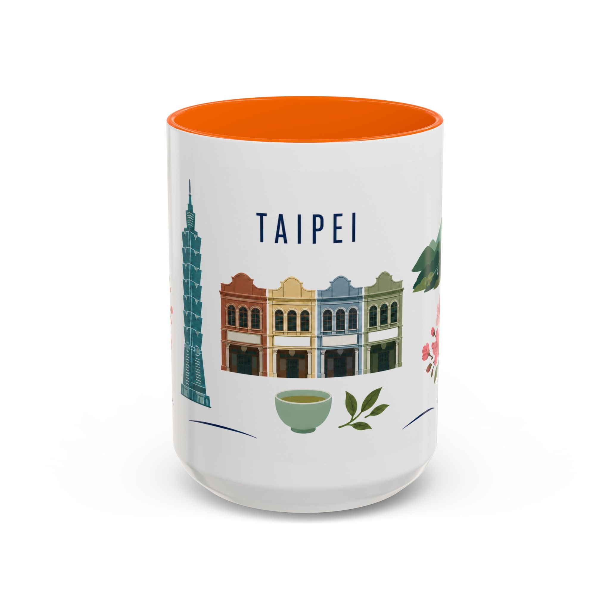 Taipei Coffee Mug | Taiwan Travel Souvenir | Porcelain Decal City Gift | 11oz 15oz Accent Mug