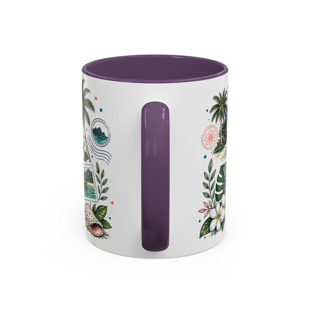 Tahiti Coffee Mug | Travel Destination Souvenir Gift | Accent Color Ceramic 11oz 15oz