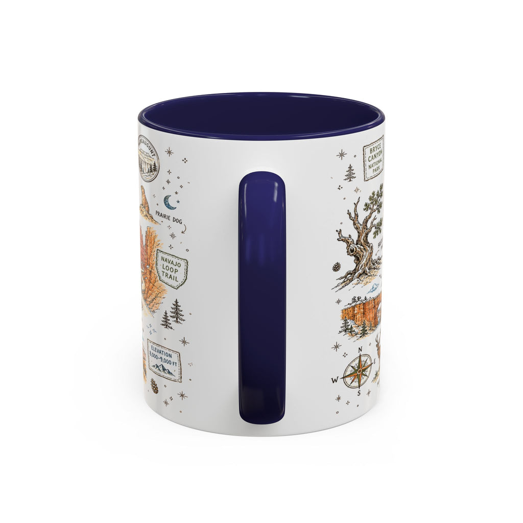 Bryce Canyon Coffee Mug | National Park Hiking Utah Gift | Accent Color Ceramic 11oz 15oz