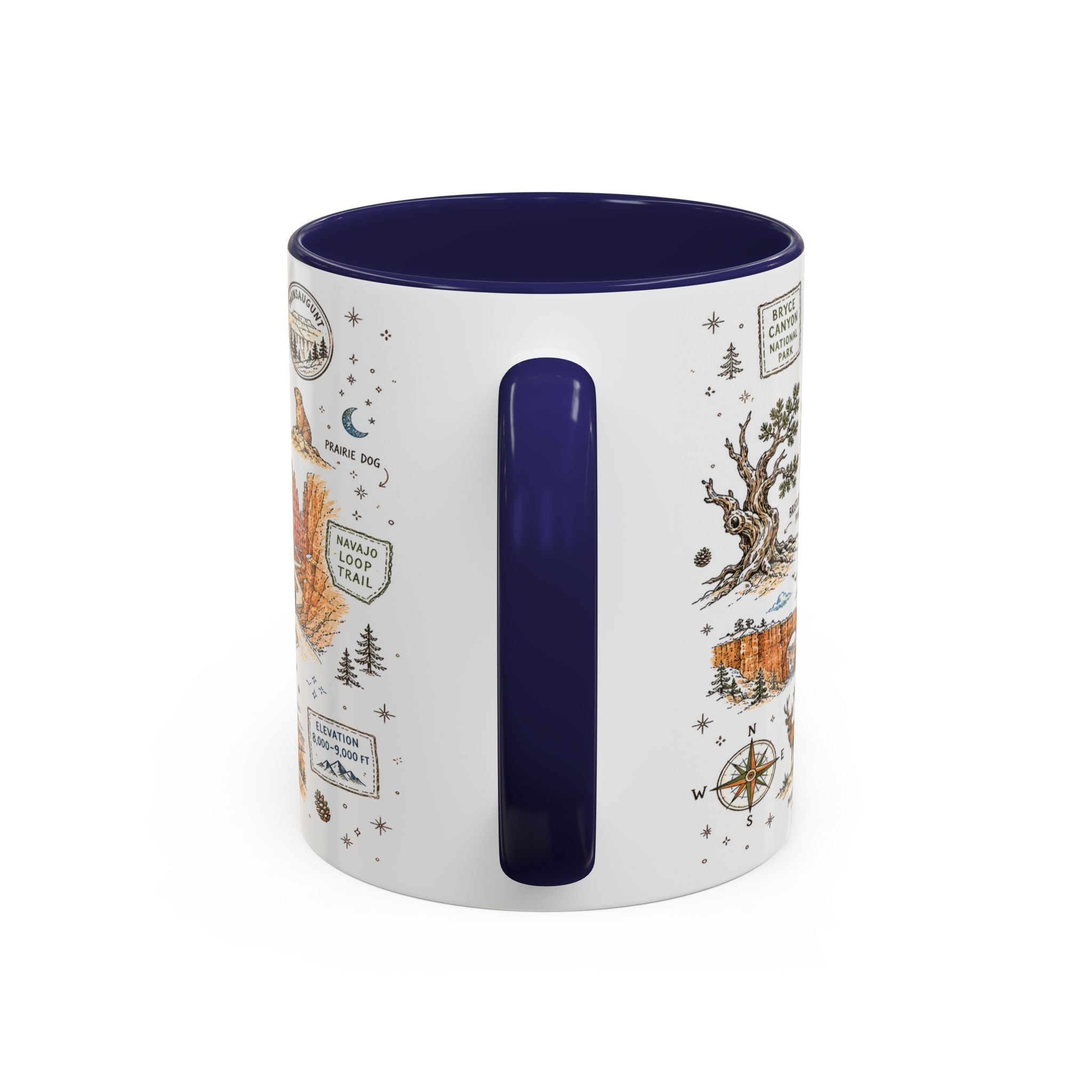 Bryce Canyon Coffee Mug | National Park Hiking Utah Gift | Accent Color Ceramic 11oz 15oz