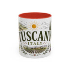 Tuscany Coffee Mug | Travel Destination Souvenir Gift | Accent Color Ceramic 11oz 15oz