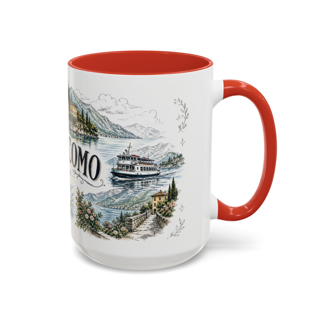 Lake Como Mug, Italy Travel Souvenir, Bucket List Gift, Accent Ceramic Coffee Mug 11oz 15oz