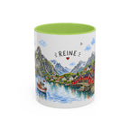 Reine Illustrated Travel Mug | Norway Souvenir Accent Coffee Mug | 11oz 15oz Ceramic Cup