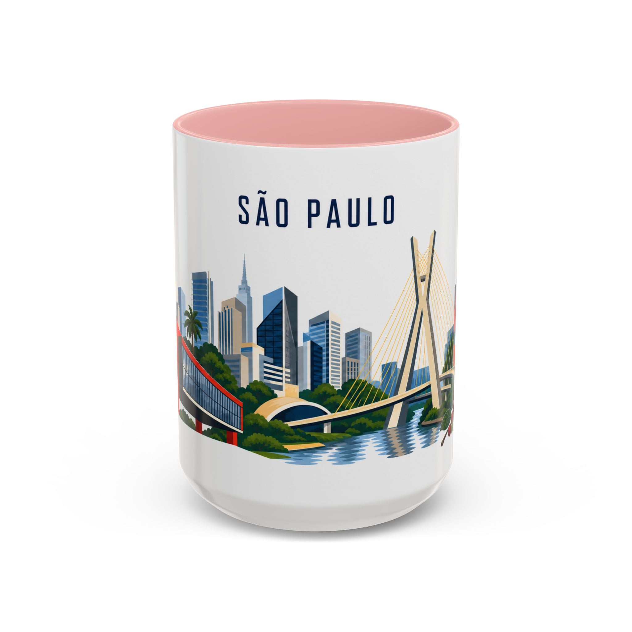 São Paulo Coffee Mug | Brazil Travel Souvenir | Porcelain Decal City Gift | 11oz 15oz Accent Mug