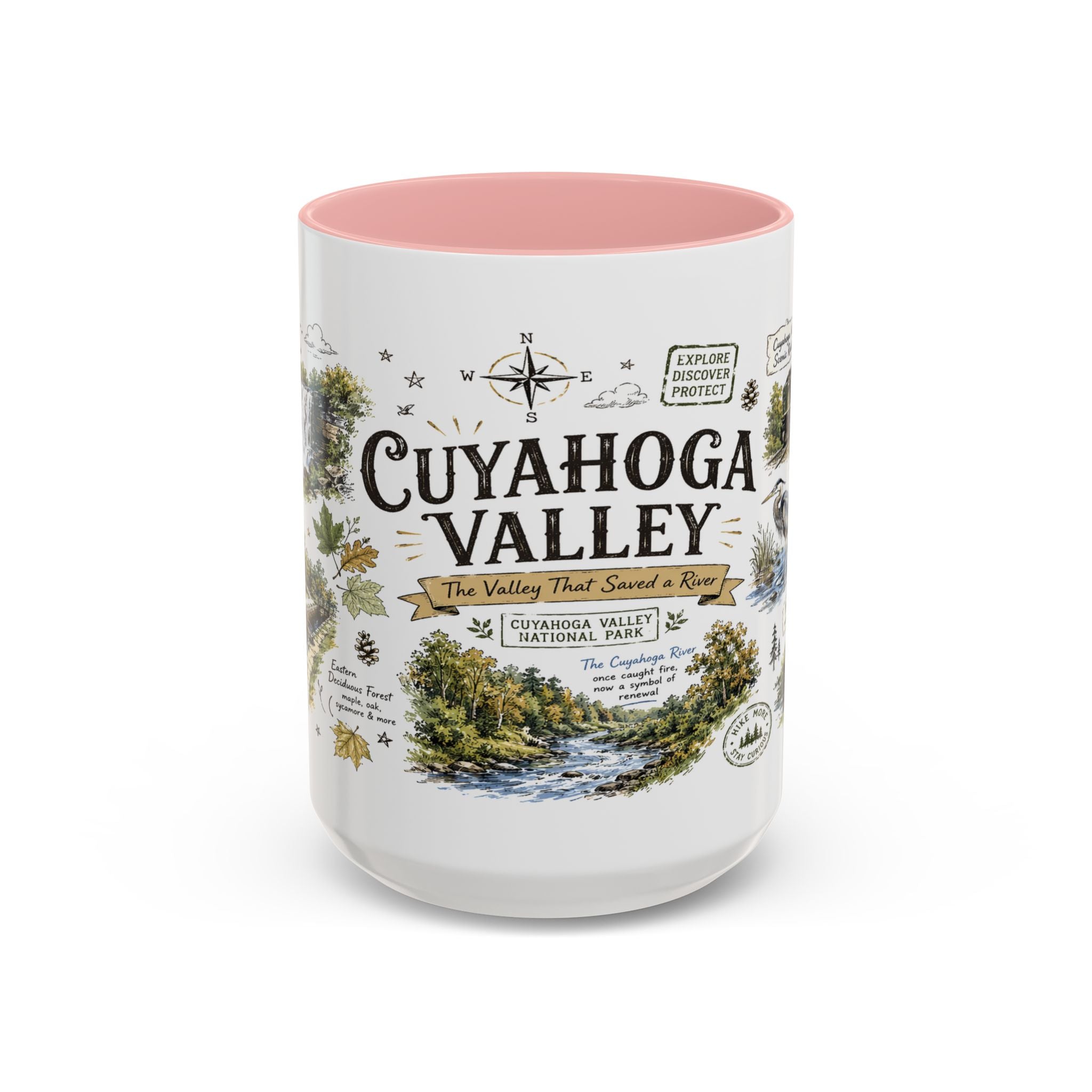Cuyahoga Valley National Park Coffee Mug | Ohio River Valley Waterfall Gift | Accent Color Ceramic 11oz 15oz
