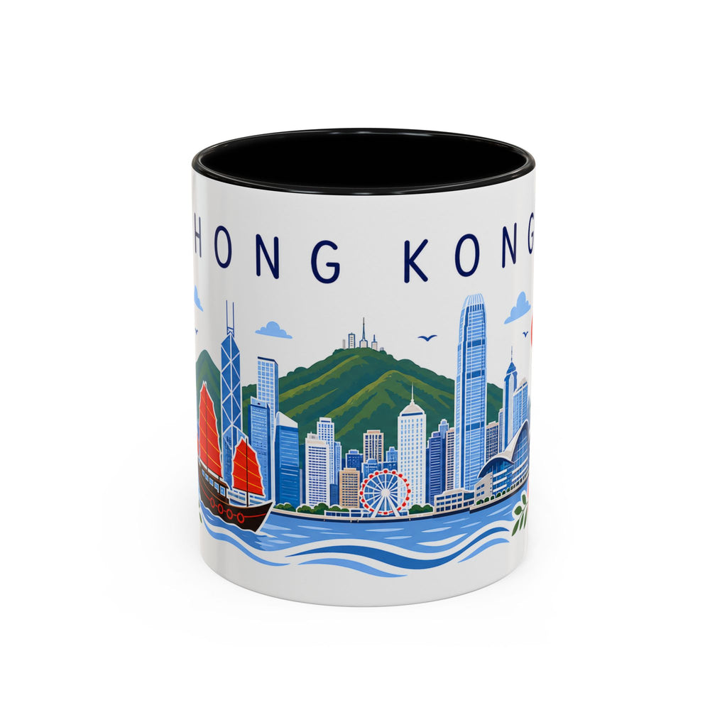 Hong Kong Coffee Mug | Travel Souvenir Accent Mug | Place Gift Ceramic Cup 11oz 15oz