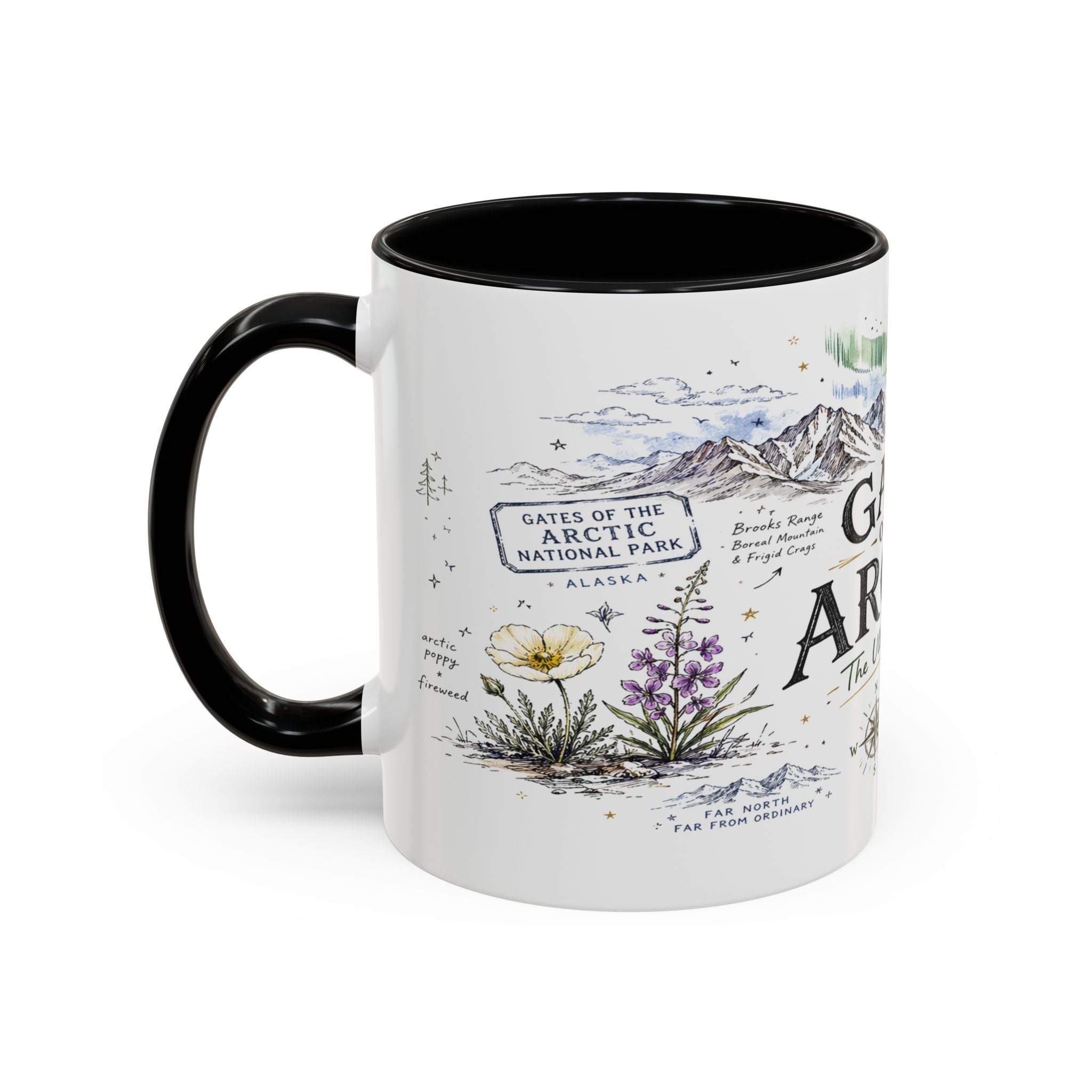 Gates of the Arctic National Park Coffee Mug | Alaska Arctic Wilderness Gift | Accent Color Ceramic 11oz 15oz