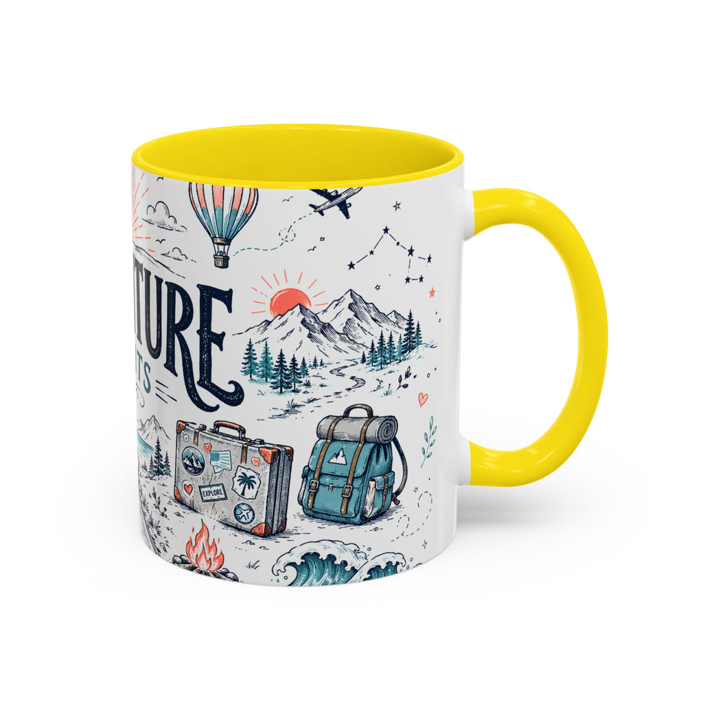 Adventure Awaits Coffee Mug | Class of 2026 Graduation Gift | Accent Color Ceramic 11oz 15oz