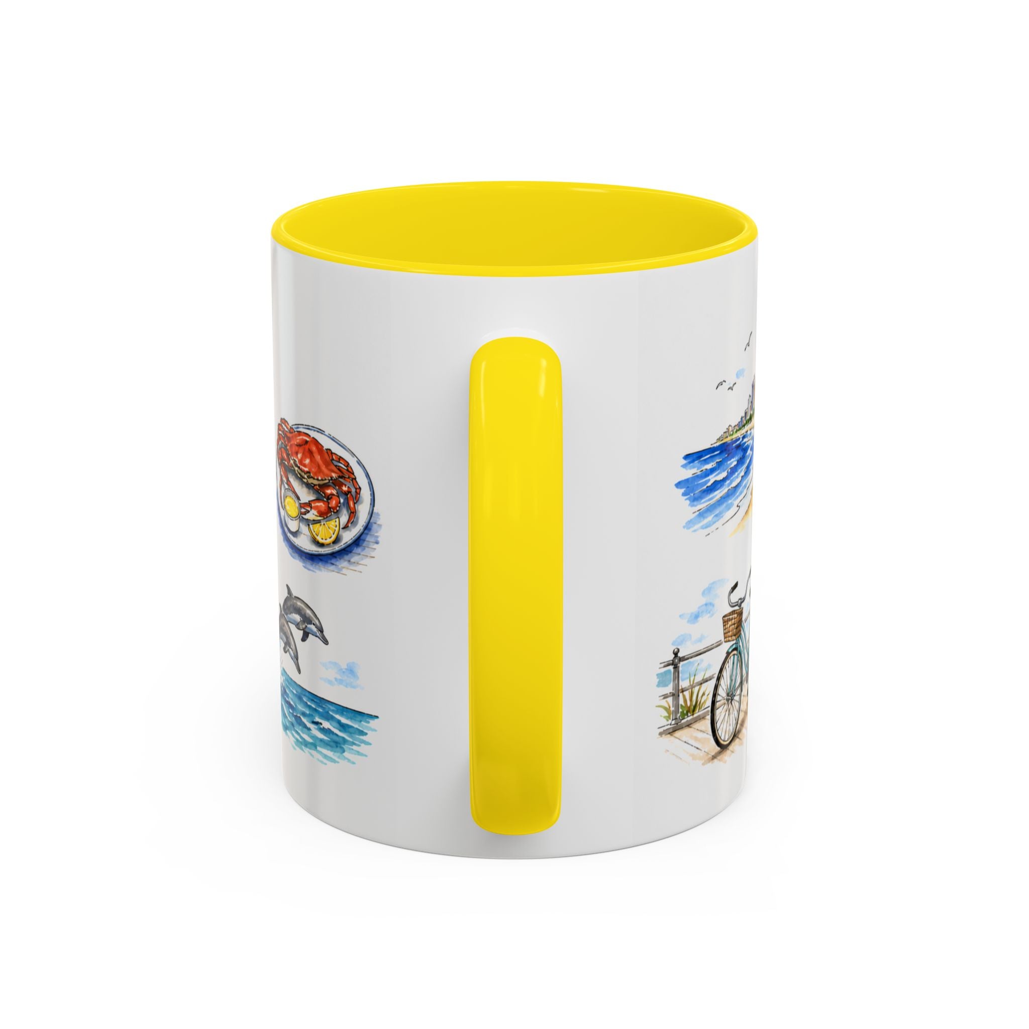 Virginia Beach Illustrated Travel Mug | City Souvenir Accent Coffee Mug | 11oz 15oz Ceramic Cup