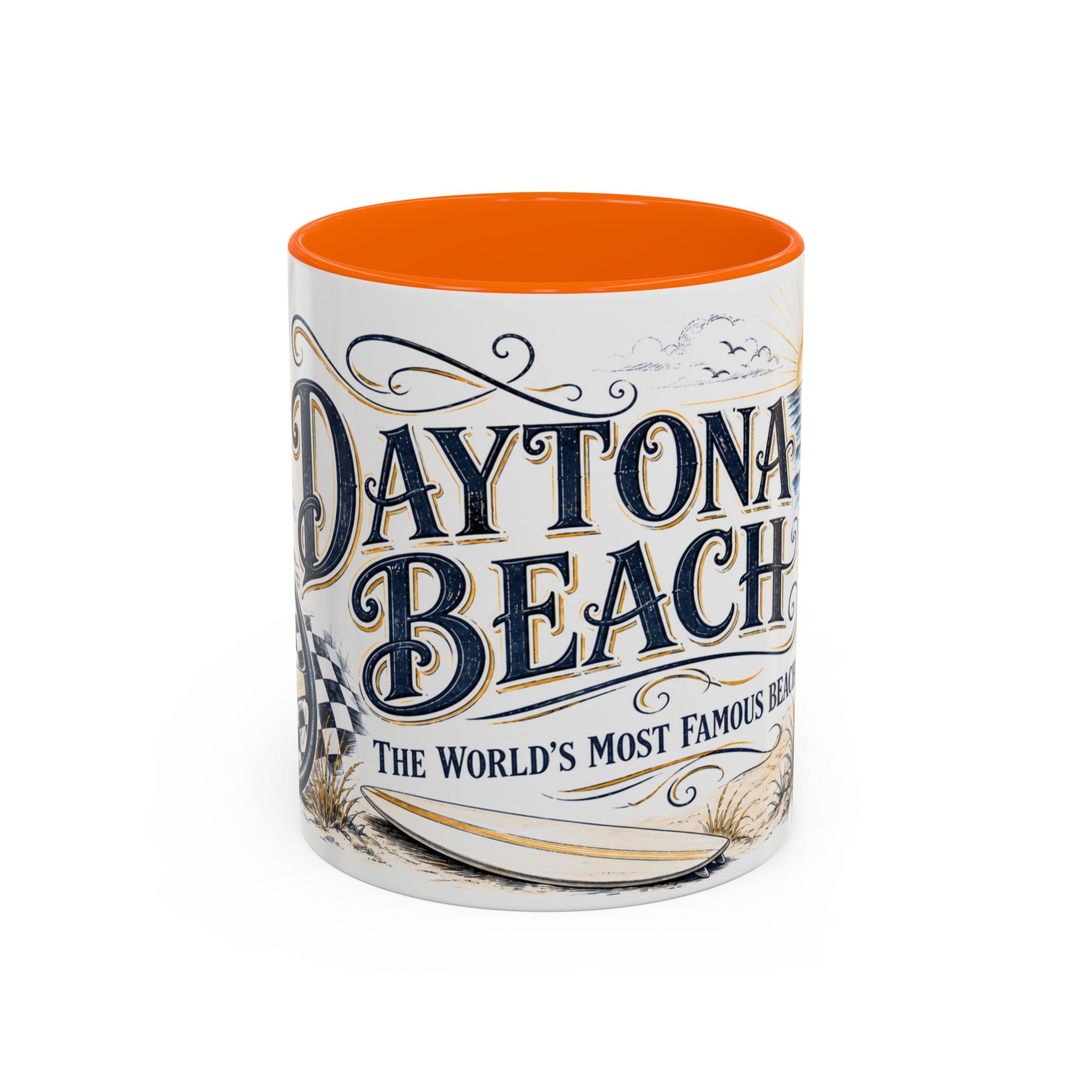 Daytona Beach Coffee Mug | United States Travel Souvenir | Vintage Illustrated City Gift | 11 oz 15 oz Accent Mug