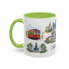 Kansas City Illustrated Travel Mug | City Souvenir Accent Coffee Mug | 11oz 15oz Ceramic Cup