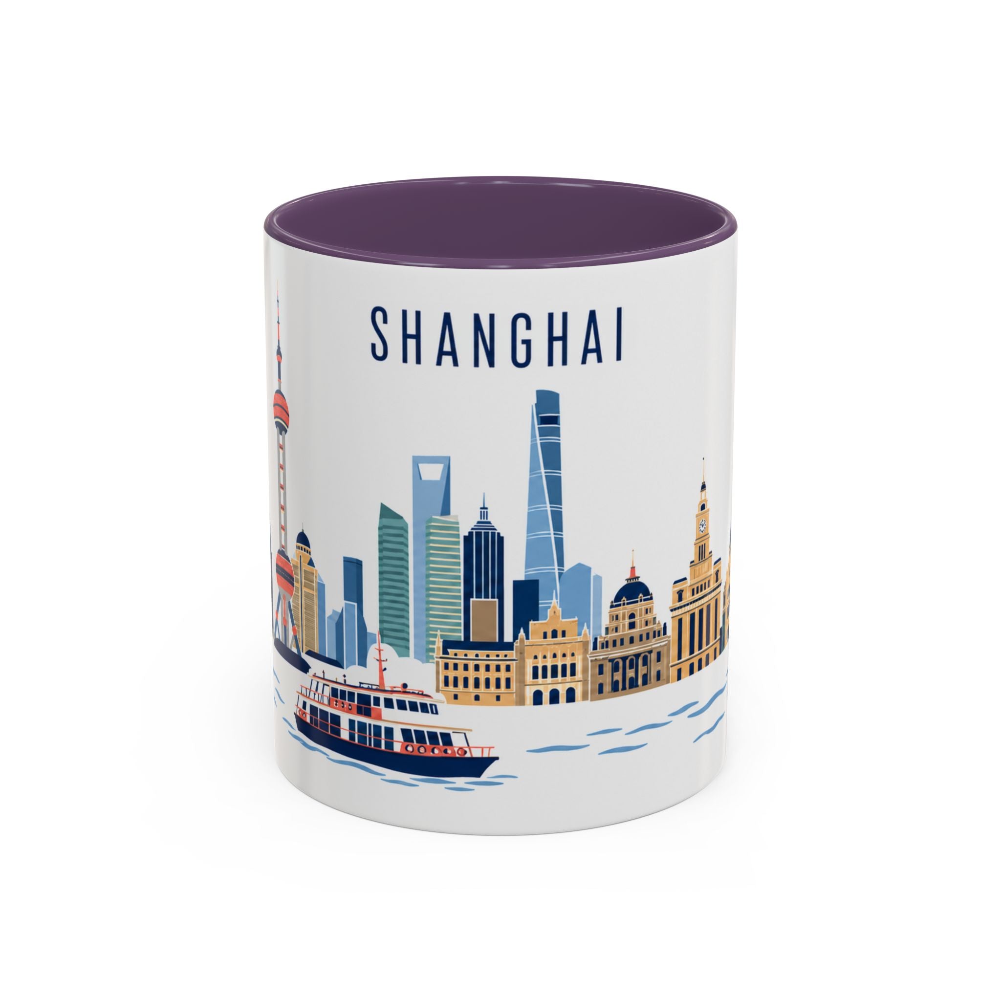 Shanghai Coffee Mug | China Travel Souvenir | Porcelain Decal City Gift | 11oz 15oz Accent Mug