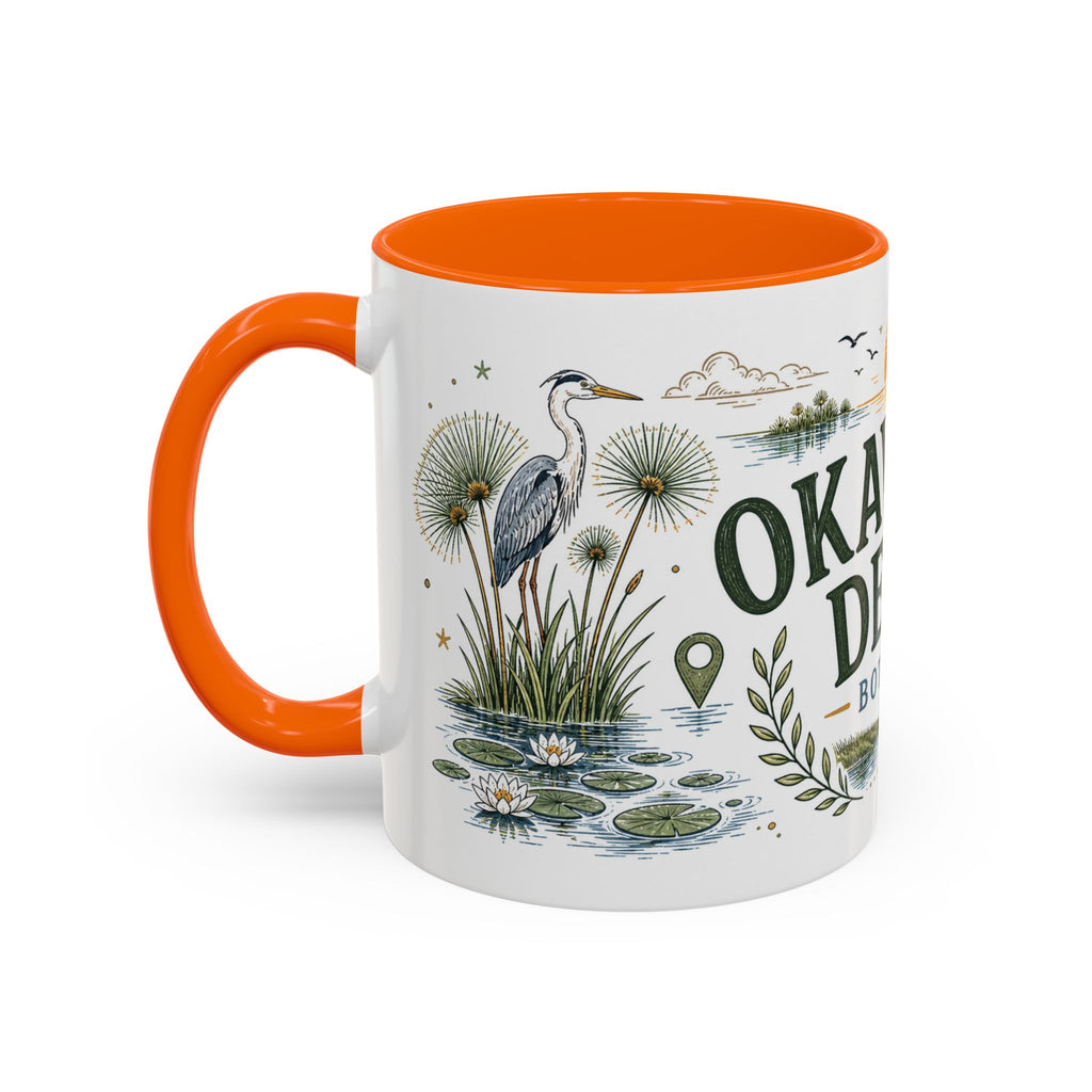Okavango Delta Coffee Mug | Travel Destination Souvenir Gift | Accent Color Ceramic 11oz 15oz