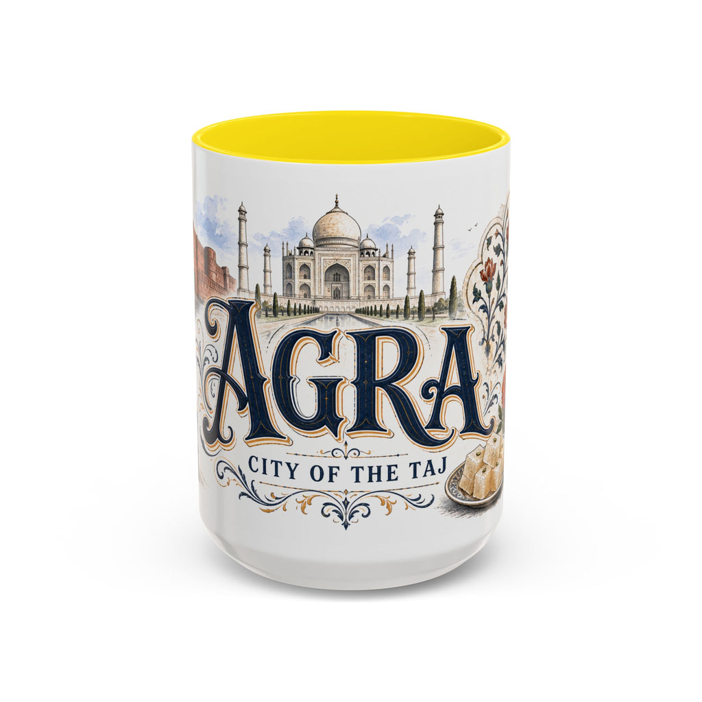 Agra Coffee Mug | India Travel Souvenir | Vintage Illustrated City Gift | 11 oz 15 oz Accent Mug