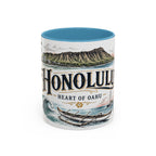 Honolulu Coffee Mug | United States Travel Souvenir | Vintage Illustrated City Gift | 11 oz 15 oz Accent Mug