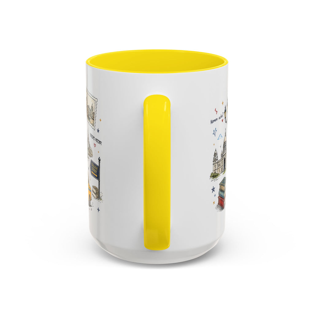 Kolkata Coffee Mug | India Souvenir Travel Gift | Accent Color Ceramic 11oz 15oz