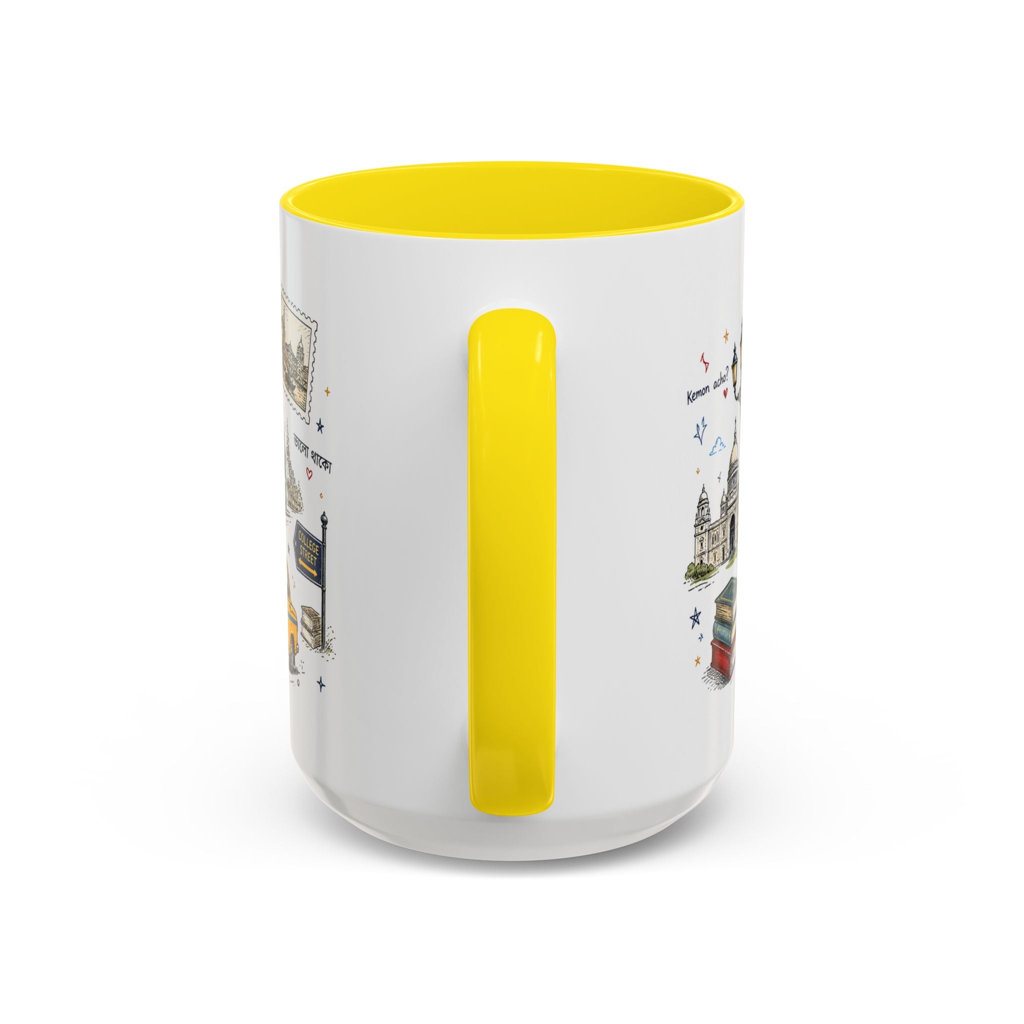 Kolkata Coffee Mug | India Souvenir Travel Gift | Accent Color Ceramic 11oz 15oz