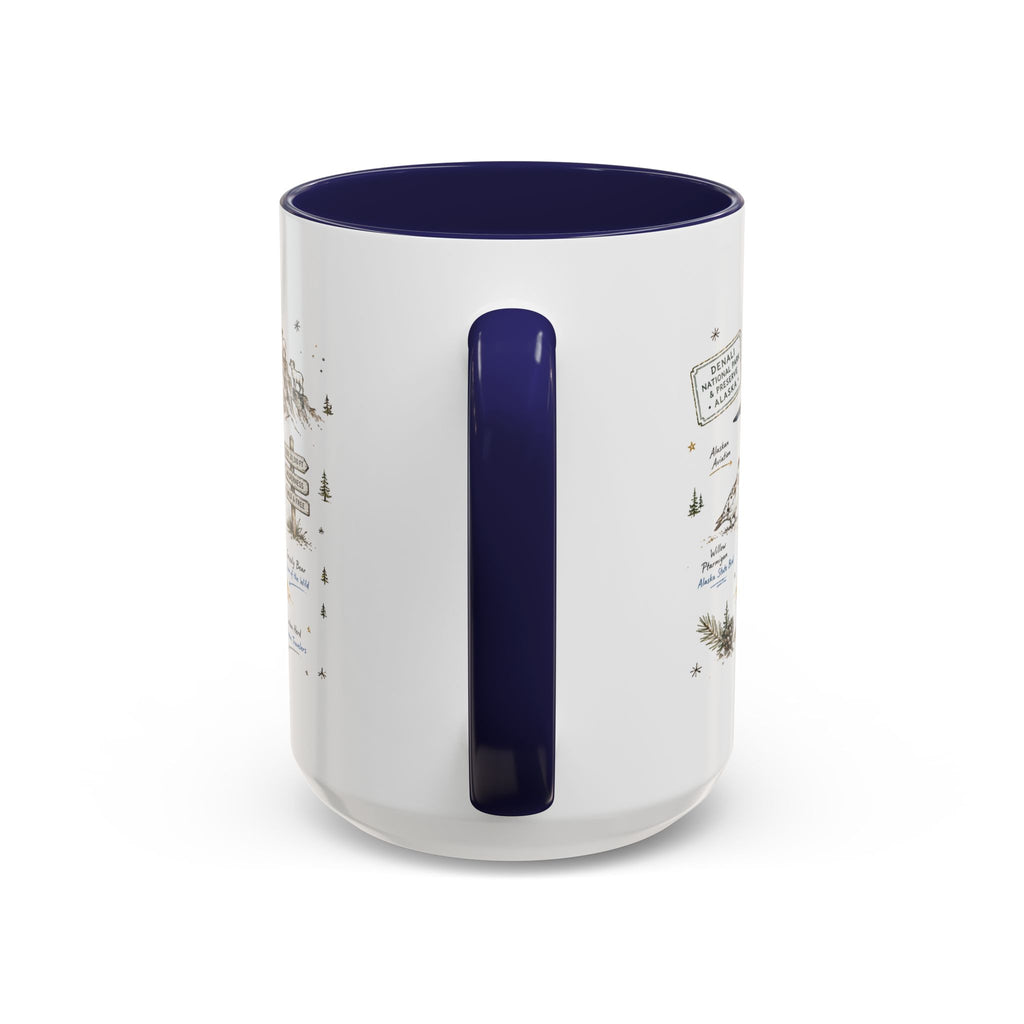 Denali National Park Coffee Mug | Alaska National Park Hiking Gift | Accent Color Ceramic 11oz 15oz