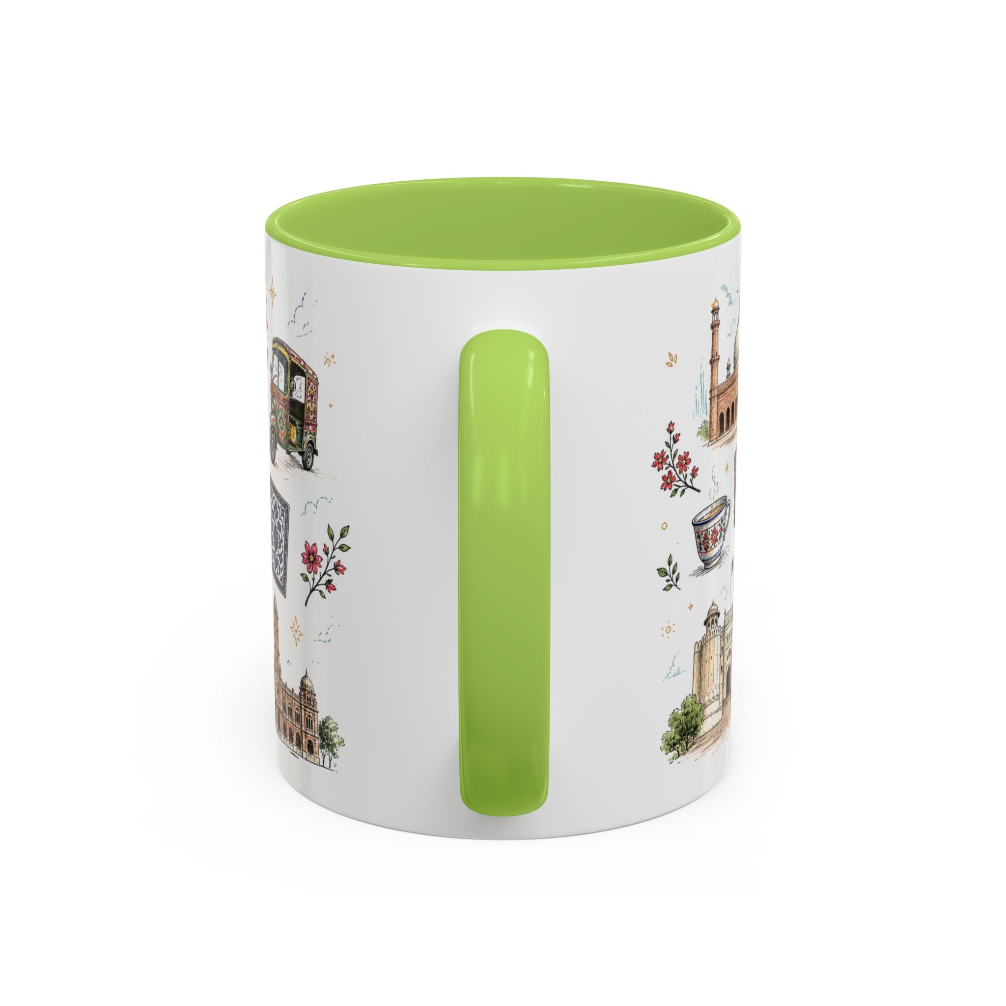 Lahore Coffee Mug | Pakistan Souvenir Travel Gift | Accent Color Ceramic 11oz 15oz