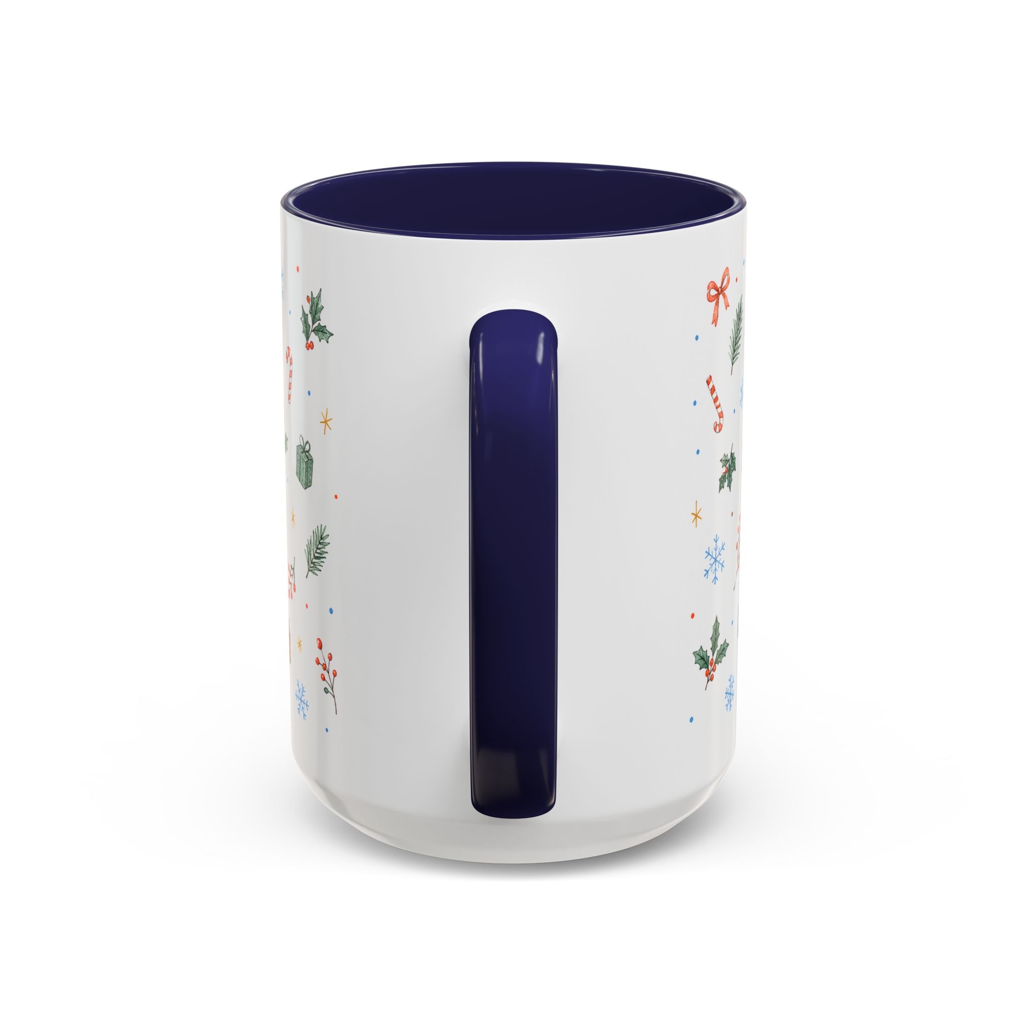 Christmas Candle Mug | Holly Wreath Watercolor Holiday Gift | Accent Cup 11oz 15oz