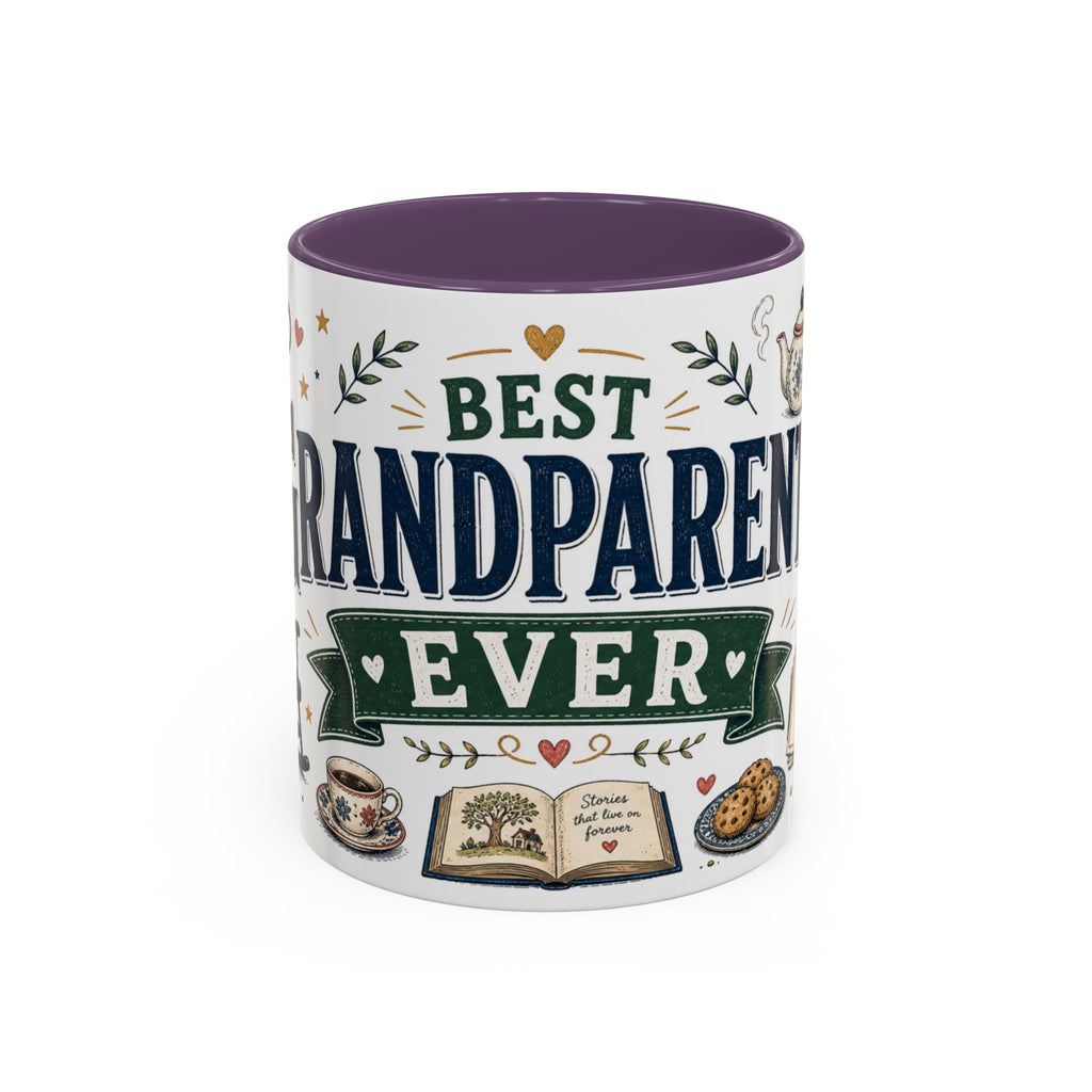 Best Grandparents Ever Coffee Mug | Gift From Grandkids | Accent Color Ceramic 11oz 15oz