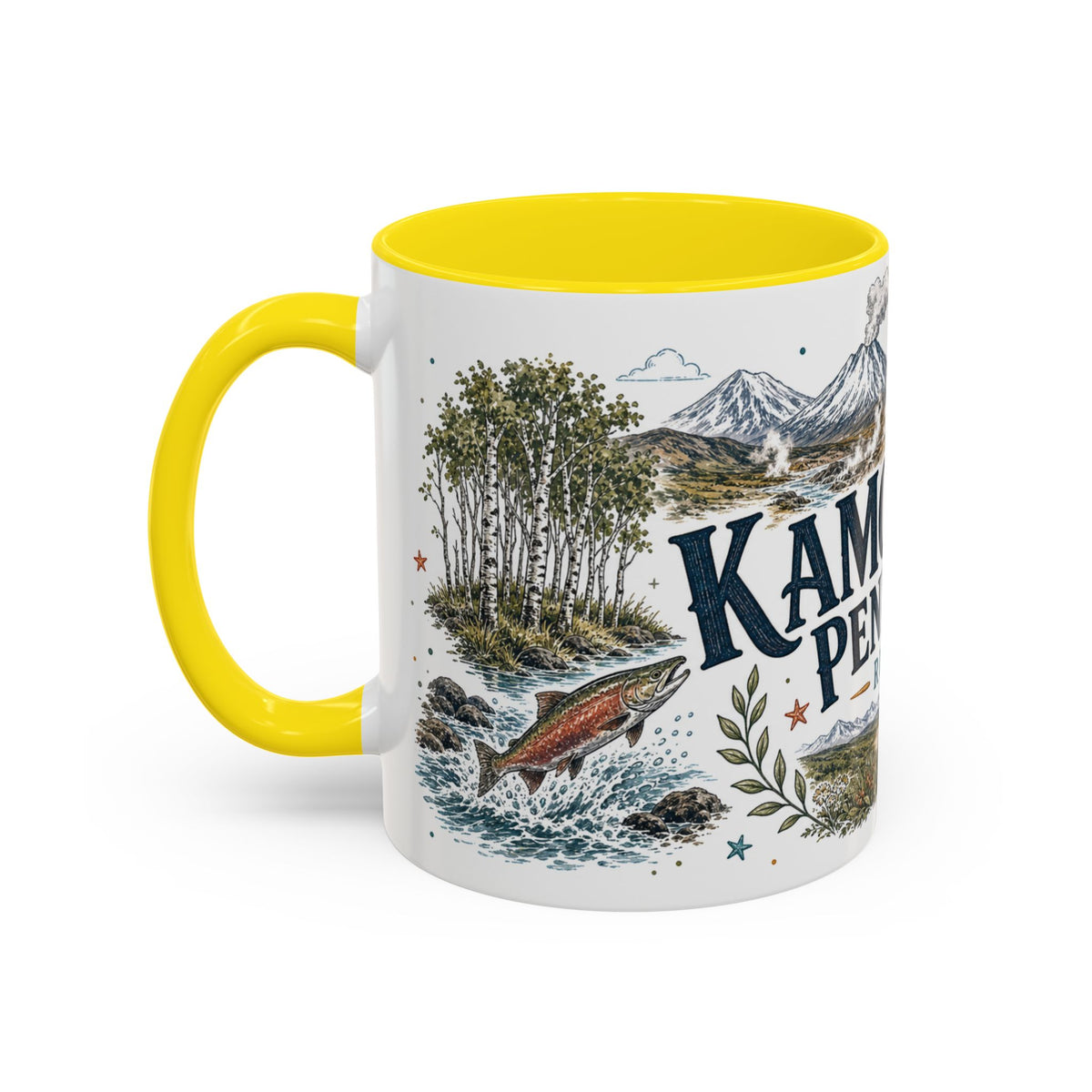 Kamchatka Peninsula Mug, Russia Travel Souvenir, Bucket List Gift, Accent Ceramic Coffee Mug 11oz 15oz
