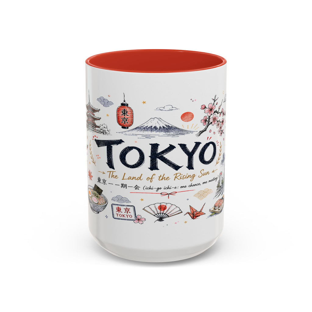 Tokyo Coffee Mug | Japan Souvenir Travel Gift | Accent Color Ceramic 11oz 15oz