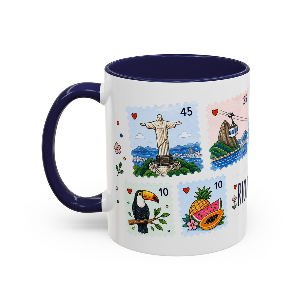 Rio de Janeiro Coffee Mug | Postage Stamp Collage Mug | Travel Souvenir Accent Cup 11oz 15oz