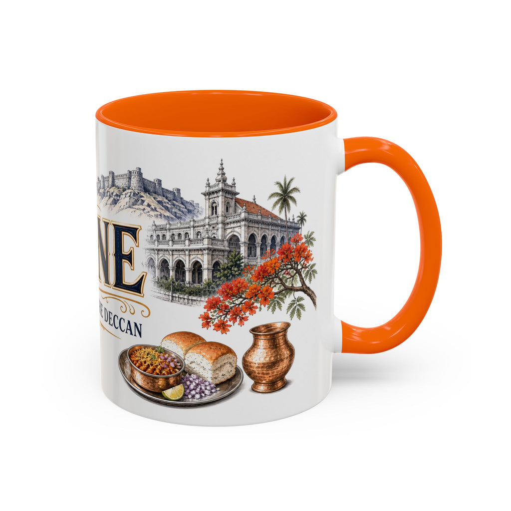Pune Coffee Mug | India Travel Souvenir | Vintage Illustrated City Gift | 11 oz 15 oz Accent Mug