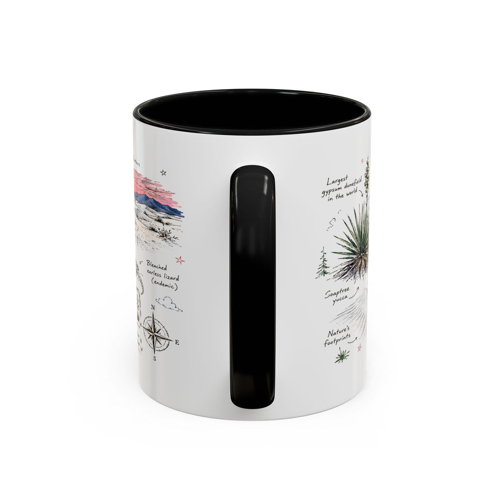 White Sands National Park Coffee Mug | New Mexico Desert Sand Dunes Gift | Accent Color Ceramic 11oz 15oz