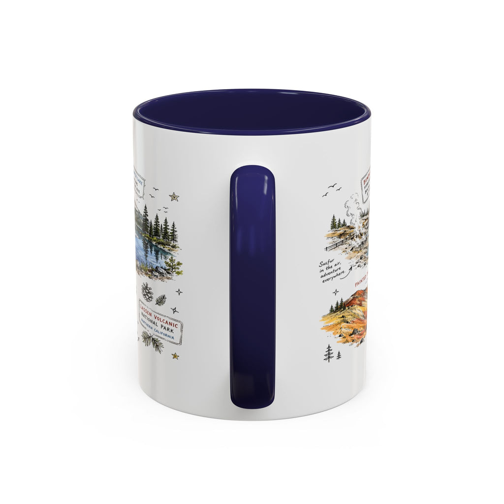 Lassen Volcanic National Park Coffee Mug | California Volcano Geothermal Hiking Gift | Accent Color Ceramic 11oz 15oz