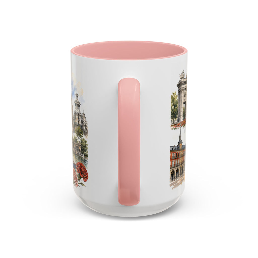 Madrid Coffee Mug | Spain Travel Souvenir | Vintage Illustrated City Gift | 11 oz 15 oz Accent Mug