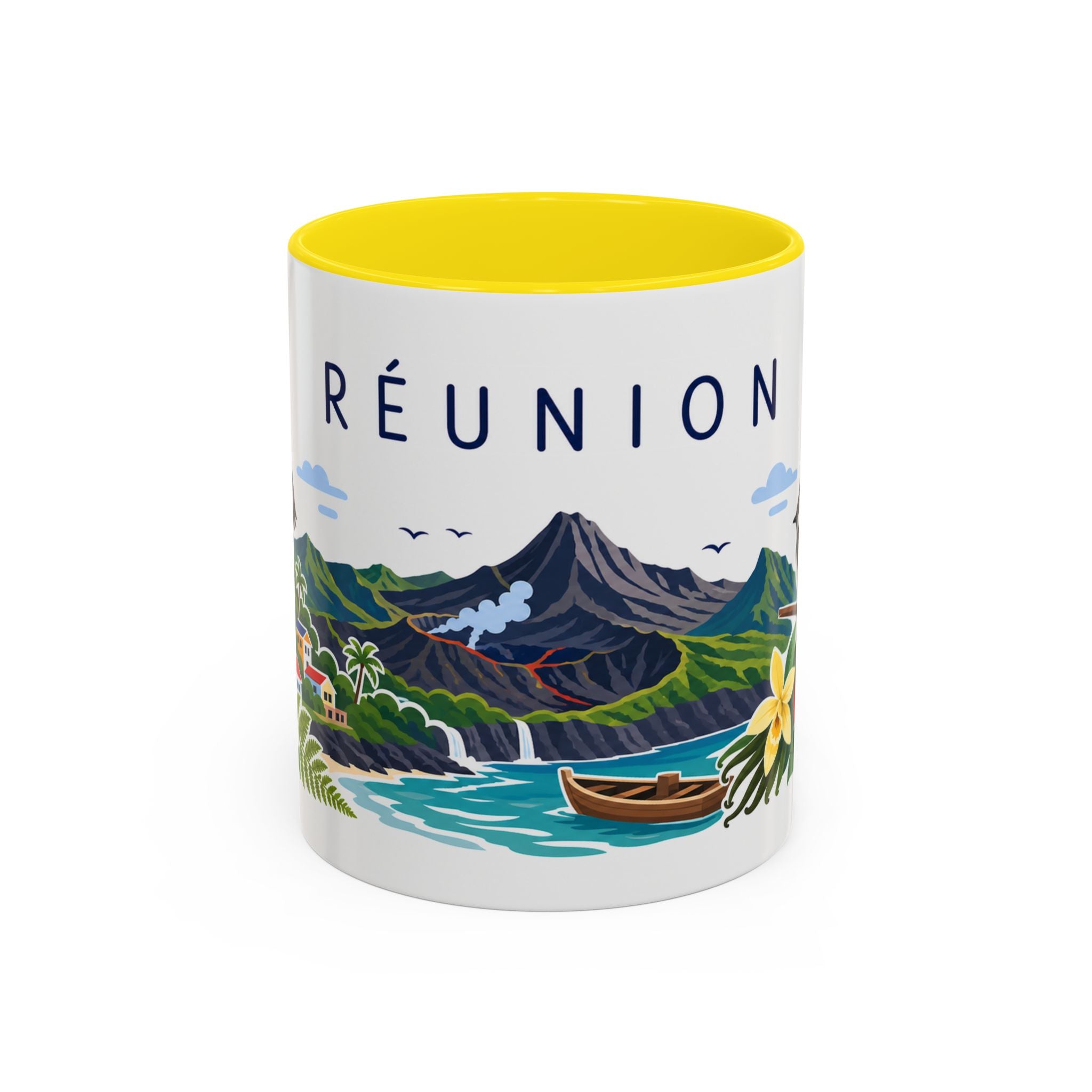 Réunion Coffee Mug | Travel Souvenir Accent Mug | Country Gift Ceramic Cup 11oz 15oz